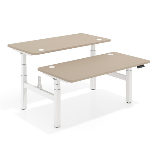 Mesa Multipuesto Elevable eléctrica Erghos Motion Pro estructura blanca 4 cantos curvos - 120x166