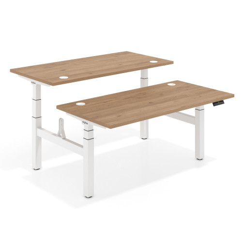 Mesa Multipuesto Elevable eléctrica Erghos Motion Pro estructura blanca canto recto - 120x166