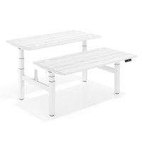 Mesa Multipuesto Elevable eléctrica Erghos Motion Pro estructura blanca canto recto - ALBO, 180X166