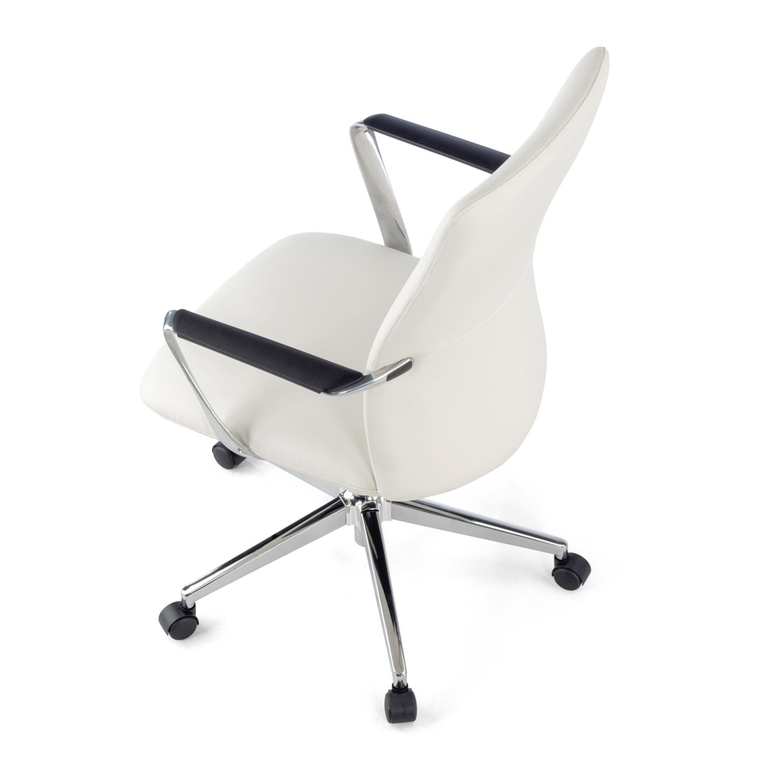 sillon de oficina blanco bristol respaldo bajo piel sintetica piel sintetica 9
