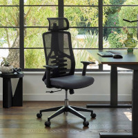 Silla de oficina Tekno, respaldo ergonómico, mecanismo sincronizado - Gris Second image