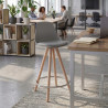 Taburete de oficina Nordic, madera maciza - Gris