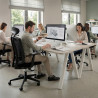 Mesa de oficina UvePro, sobre ergonómico 80cm, estructura blanca con patas metálicas
