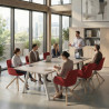 Mesa de reuniones rectangular UvePro fondo 100cm, estructura blanca