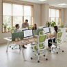 Mesa multipuesto UvePro Bench doble, fondo 166 cm, estructura blanca