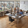 Mesa de dirección Tekno, patas de aluminio inyectado, estructura cromada