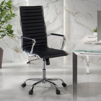 Sillón Oficina de diseño Milano, respaldo alto ecopiel - NEGRO Second image