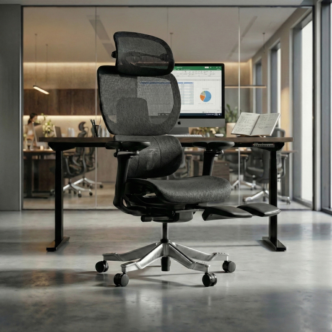 silla ergonomica negro erghos x4 pro malla 2