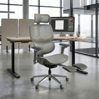 Silla ergonómica de oficina Erghos X2, mecanismo sincronizado - Gris Second image
