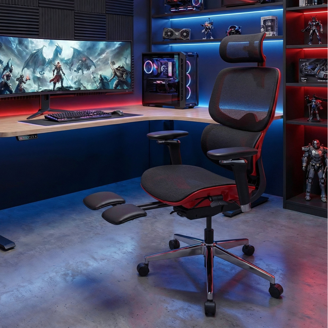 silla ergonomica rojo erghos x2 malla 2