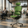 silla ergonomica verde ergohuman estructura negra todo tapizado tela 2