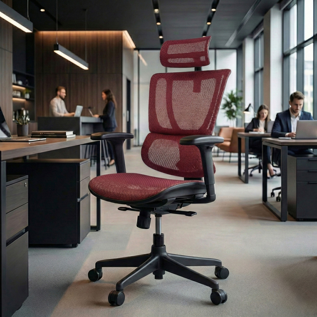 silla ergonomica rojo ioo silla oficina red 2