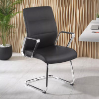 Sillón Confidente de Oficina Leeds, ecopiel - NEGRO Second image