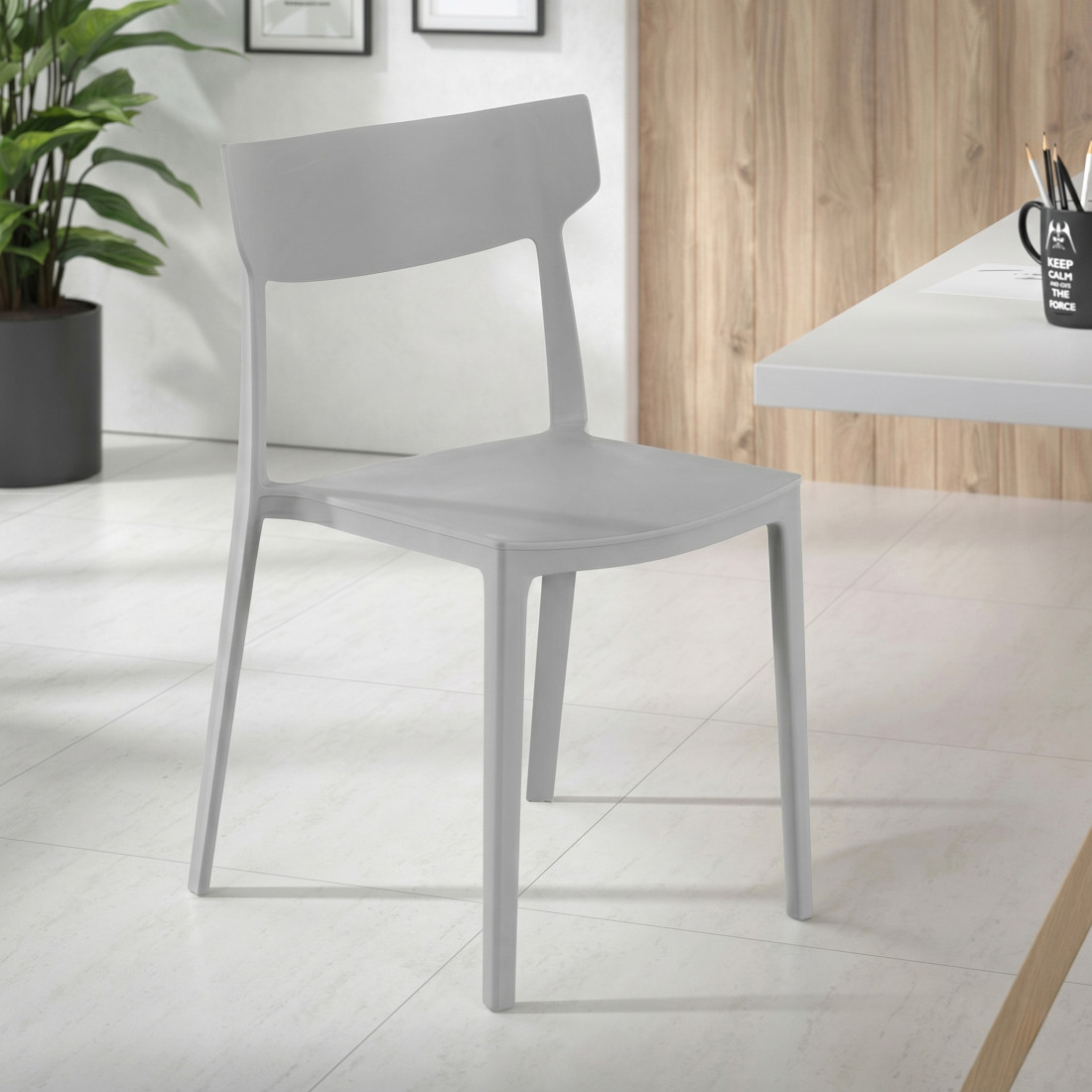 silla confidente gris folk plastico 2