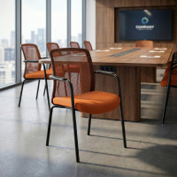 Silla Confidente con brazos Berna estructura 4 patas - Naranja Second image