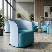 Silla para sala de espera Aura, espuma inyectada - AZUL Second image