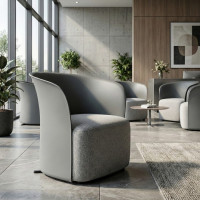 Silla para sala de espera Aura, espuma inyectada - Gris Second image