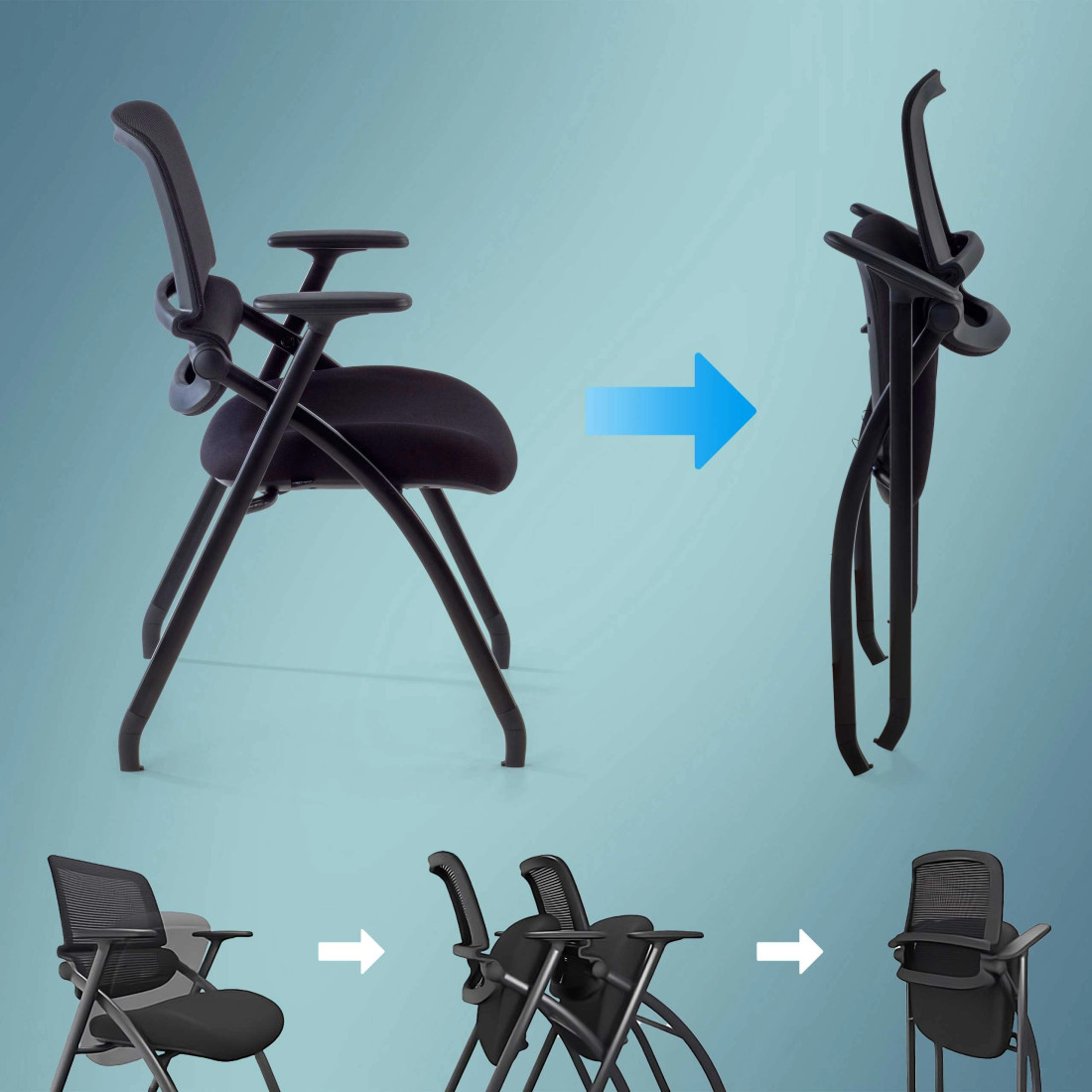 silla confidente negro flexia 4 patas plastico 5
