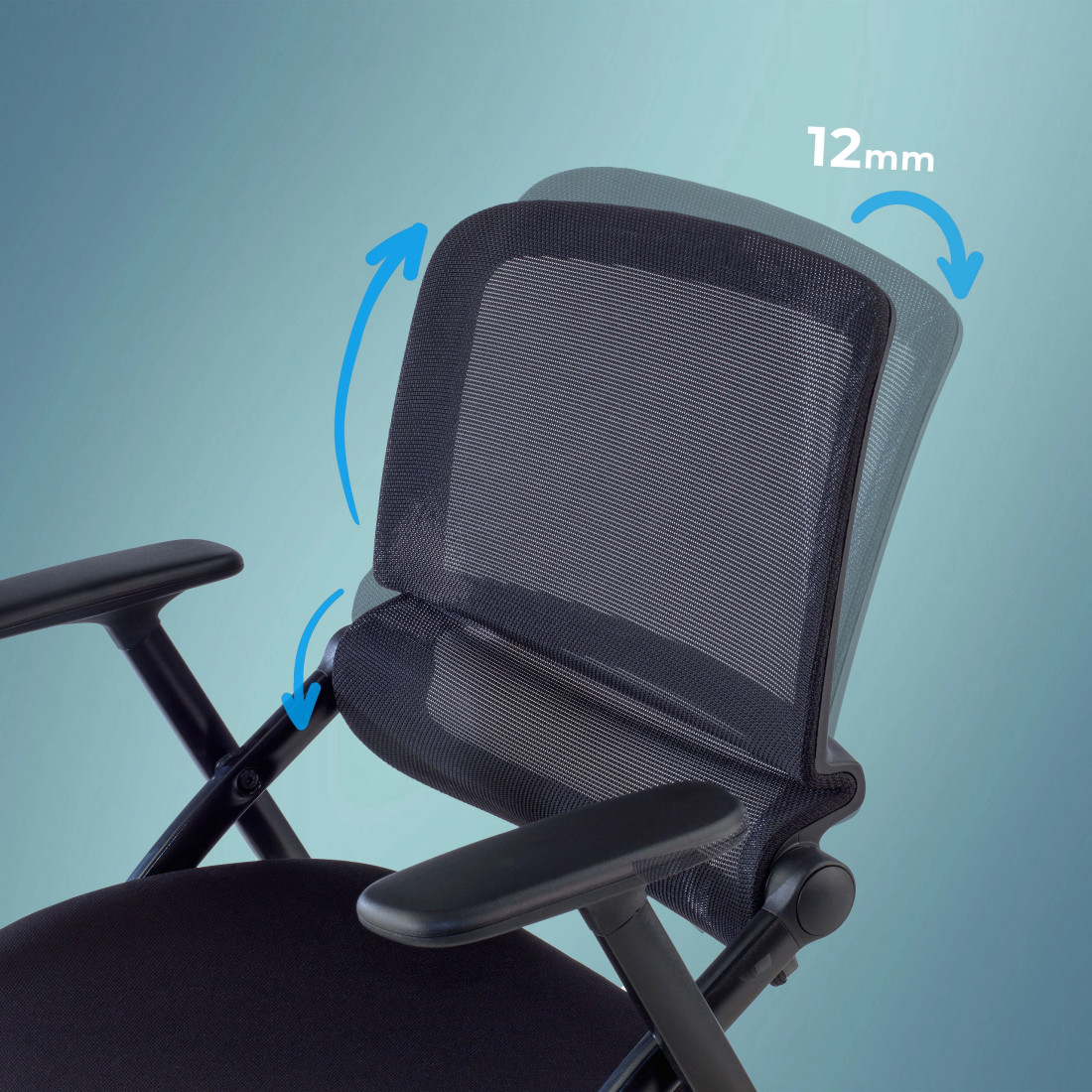 silla confidente negro flexia 4 patas ruedas plastico 3