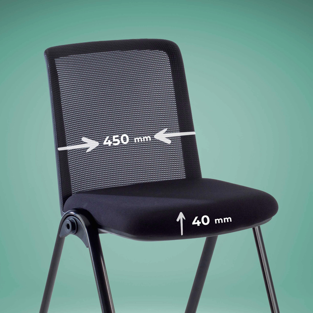 silla confidente negro versa 4 patas plastico 3