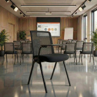 Silla de conferencias Versa con pala, respaldo de red, apilable - NEGRO Second image