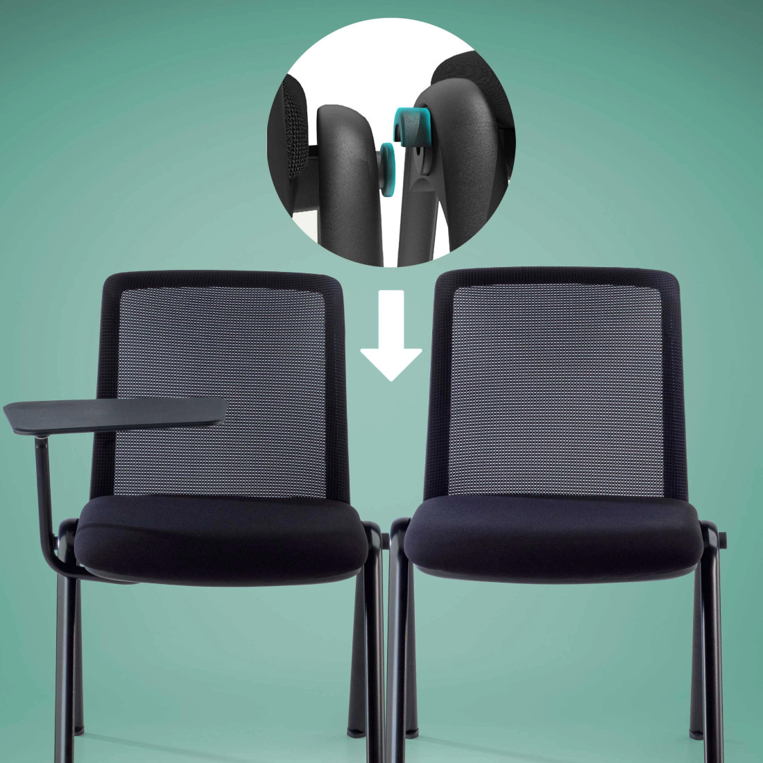 silla confidente negro versa silla con pala de escritura plastico 4