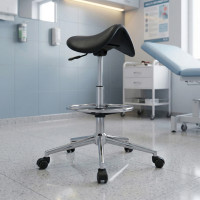 Taburete de trabajo Work 13, ergonómico, asiento montura - NEGRO Second image