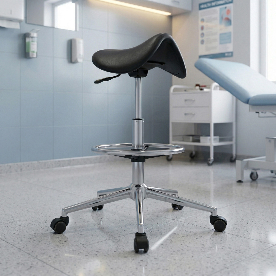 taburete de trabajo y laboratorio negro work 13 plastico 2