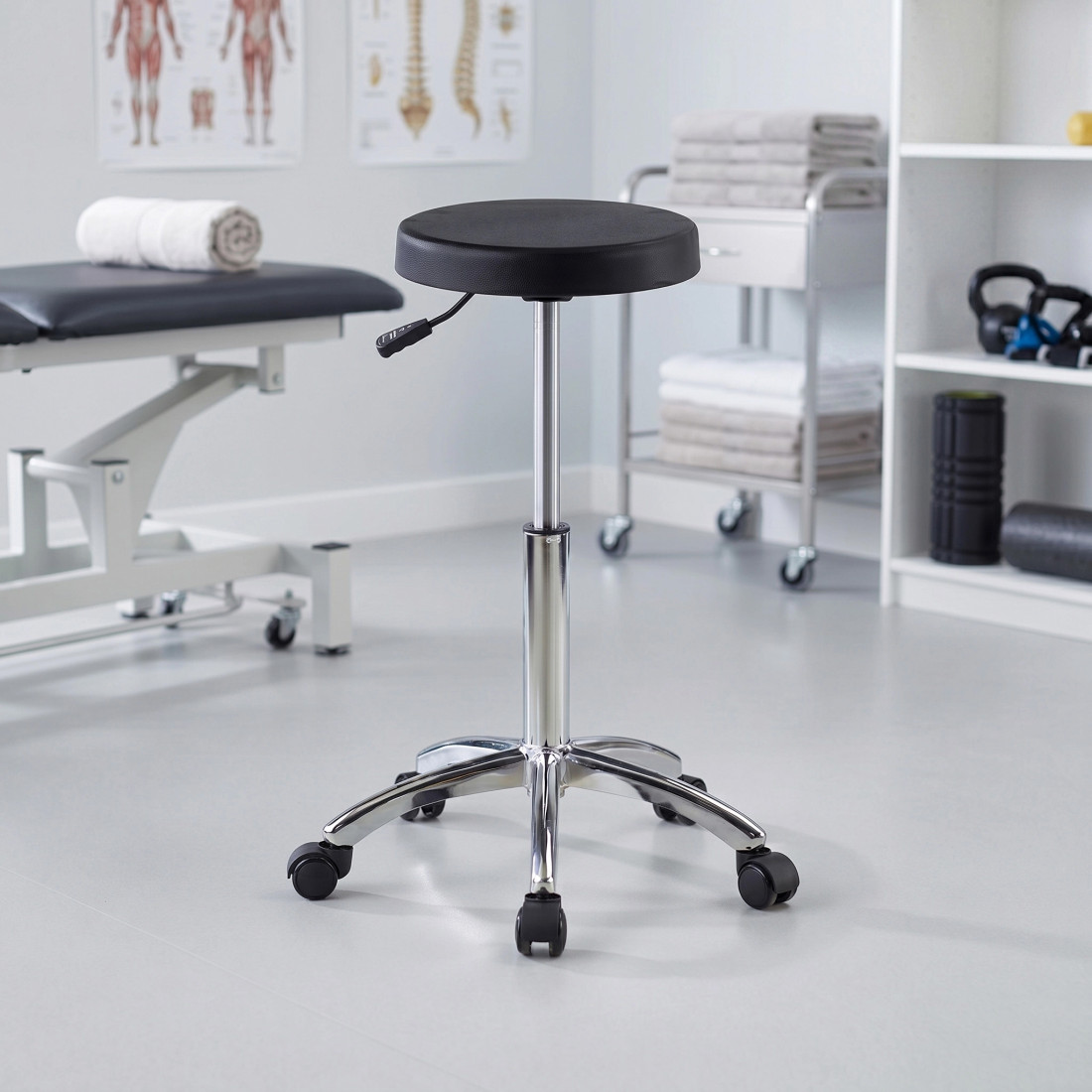 taburete de trabajo y laboratorio negro ergopur plastico 2