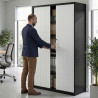 armario de persiana 185x120 blanco strong negro 2