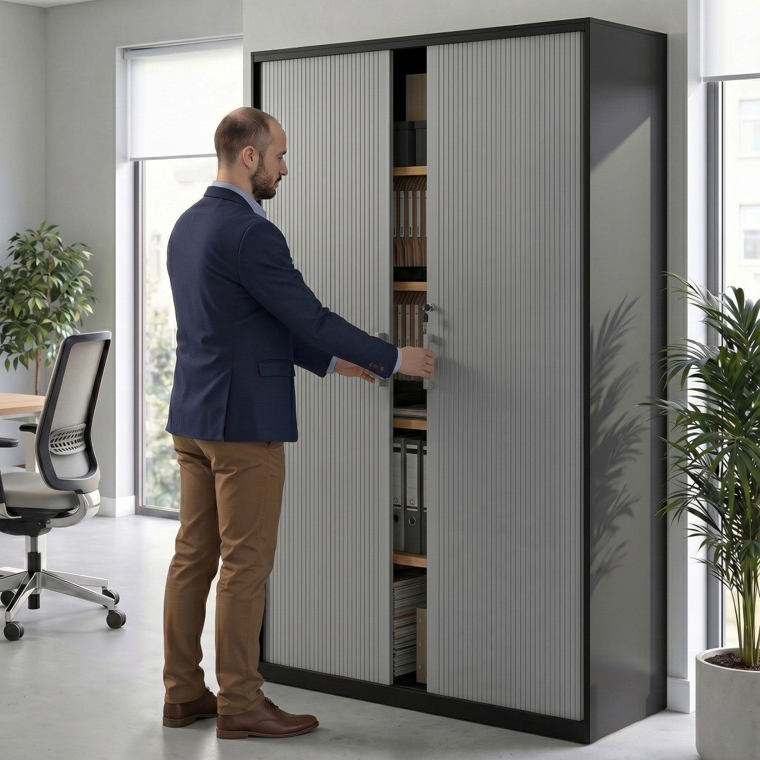 armario de persiana 185x120 aluminio strong negro 2