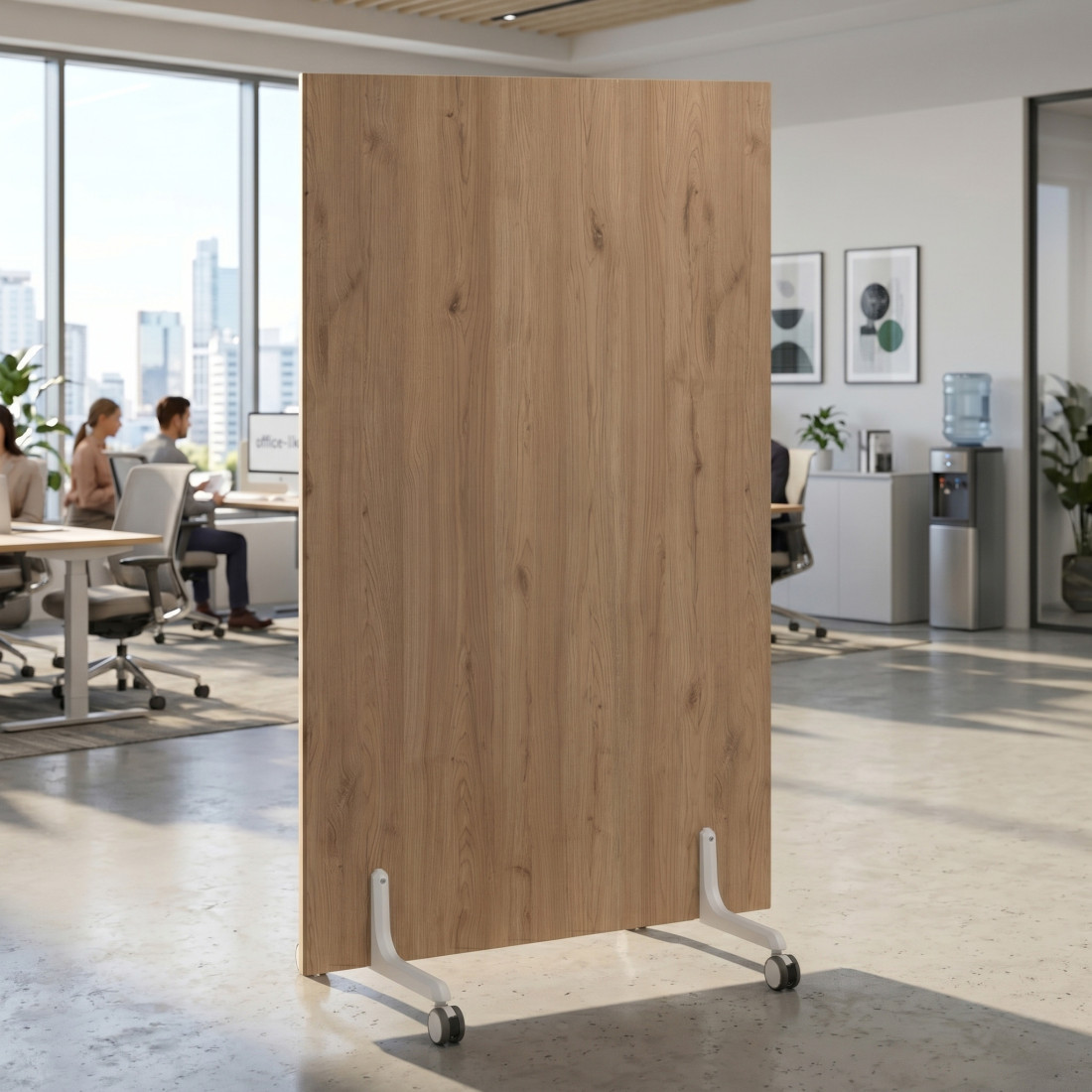 Biombo separador pared móvil Hover en melamina, posición vertical, ancho 100cm