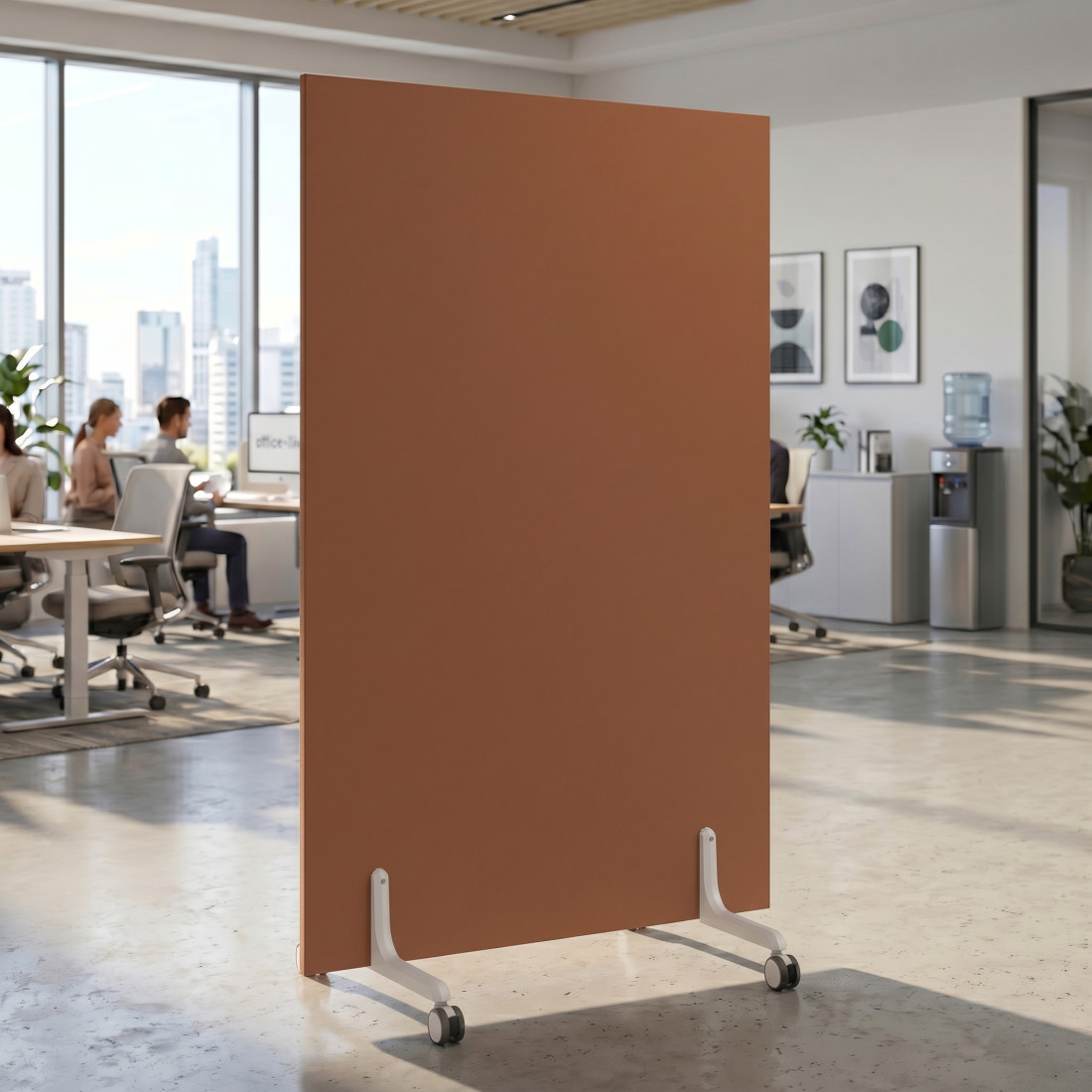 Biombo separador pared móvil Hover en melamina, posición vertical, ancho 120cm