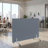 Biombo separador pared móvil Hover en melamina, posición horizontal, alto 100cm