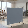 Biombo separador pared móvil Hover en melamina, posición horizontal, alto 120cm
