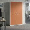 Armario de oficina metálico con puertas de melamina Strong 185x92cm, estructura aluminio