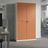 Armario metálico de oficina con puertas de melamina Strong 185x92cm, estructura blanca