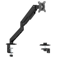 Soporte monitor individual con resorte de gas, 1 pantalla - NEGRO