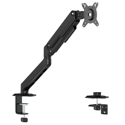 Soporte monitor individual con resorte de gas, 1 pantalla - NEGRO