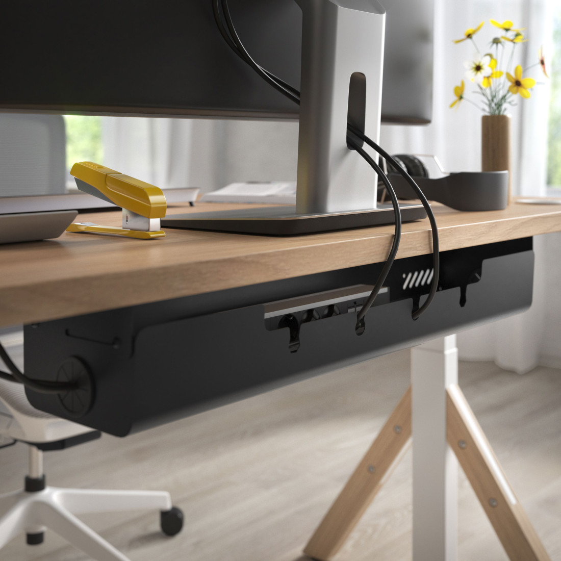 bandeja para cables ancho 90cm negro cabledock 2