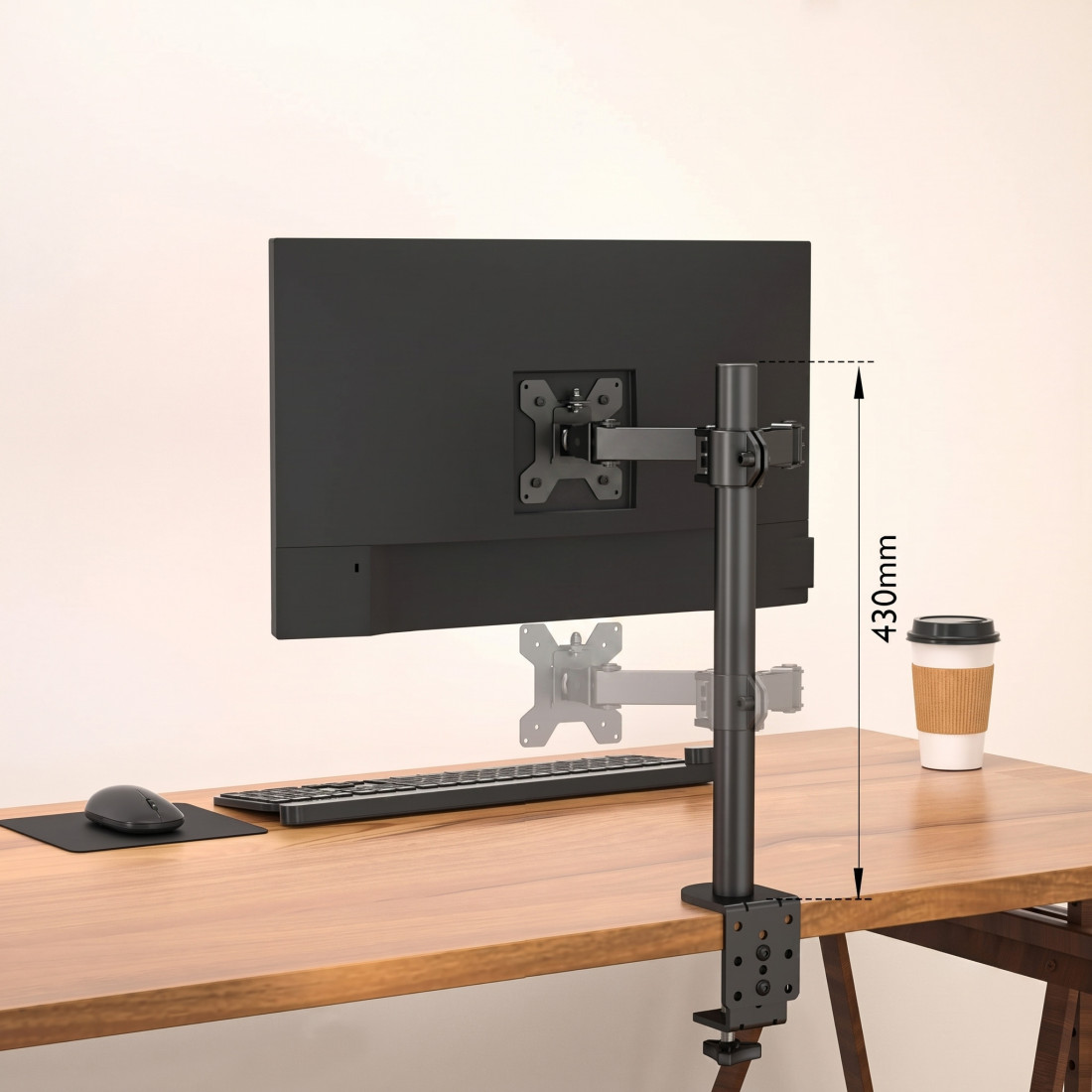 brazo monitor negro soporte monitor acero 4