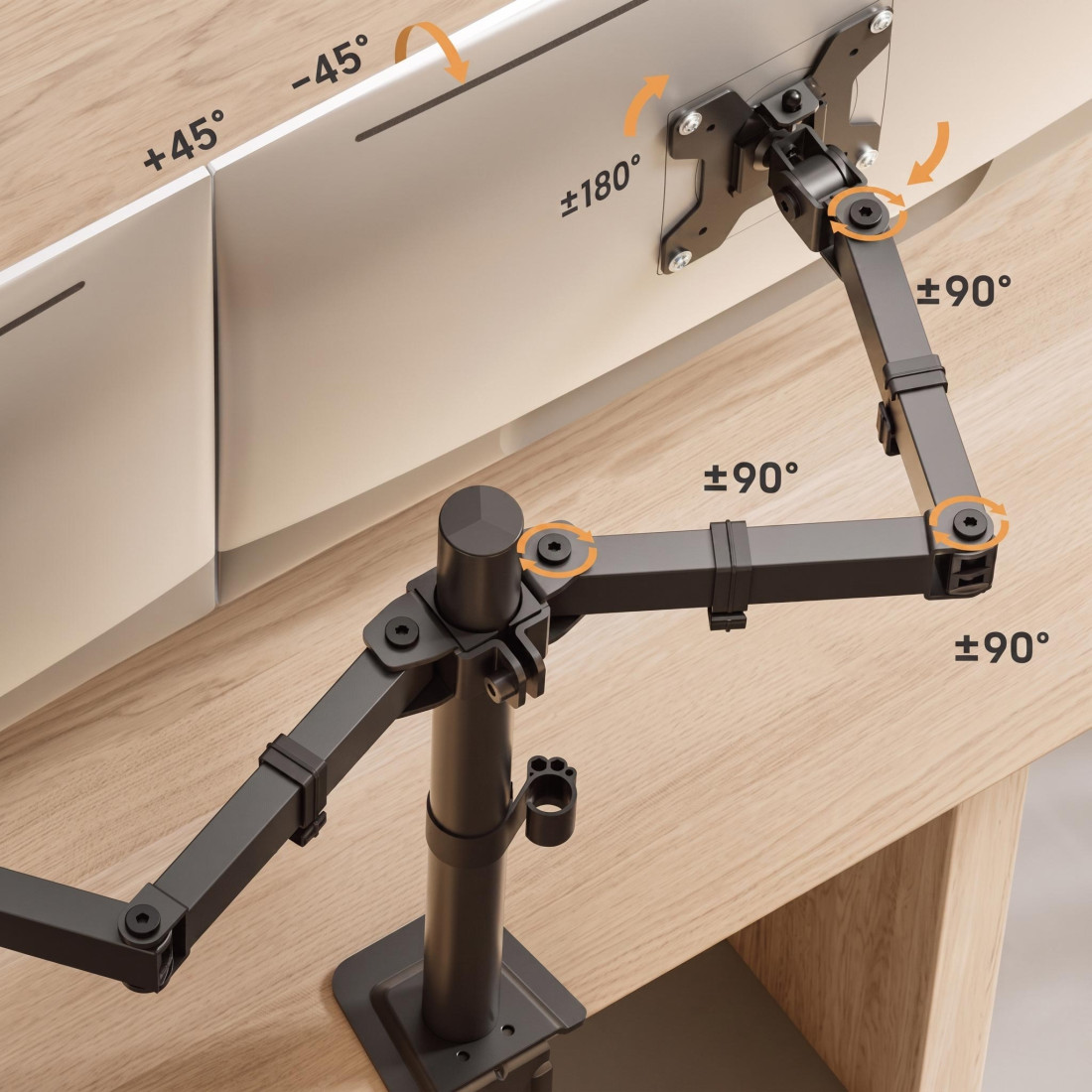 brazo monitor negro soporte monitor acero 3
