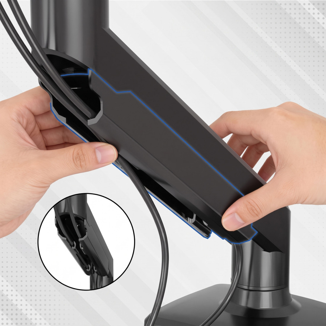 brazo monitor negro soporte monitor acero 5