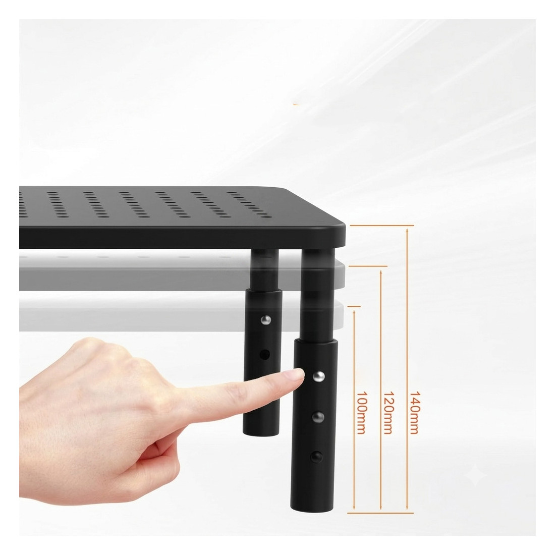 tecnologia y ergonomia negro soporte monitor 12