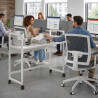 Carro auxiliar de escritorio con ruedas Orbit, estructura blanca