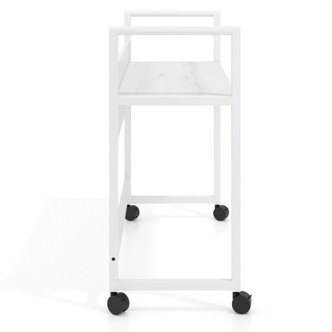 Carro auxiliar de escritorio con ruedas Orbit, estructura blanca