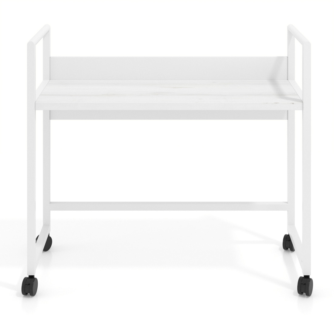Carro auxiliar de escritorio con ruedas Orbit, estructura blanca