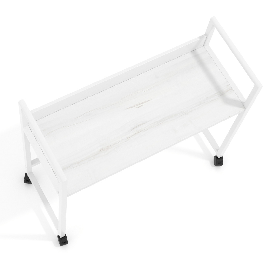 Carro auxiliar de escritorio con ruedas Orbit, estructura blanca