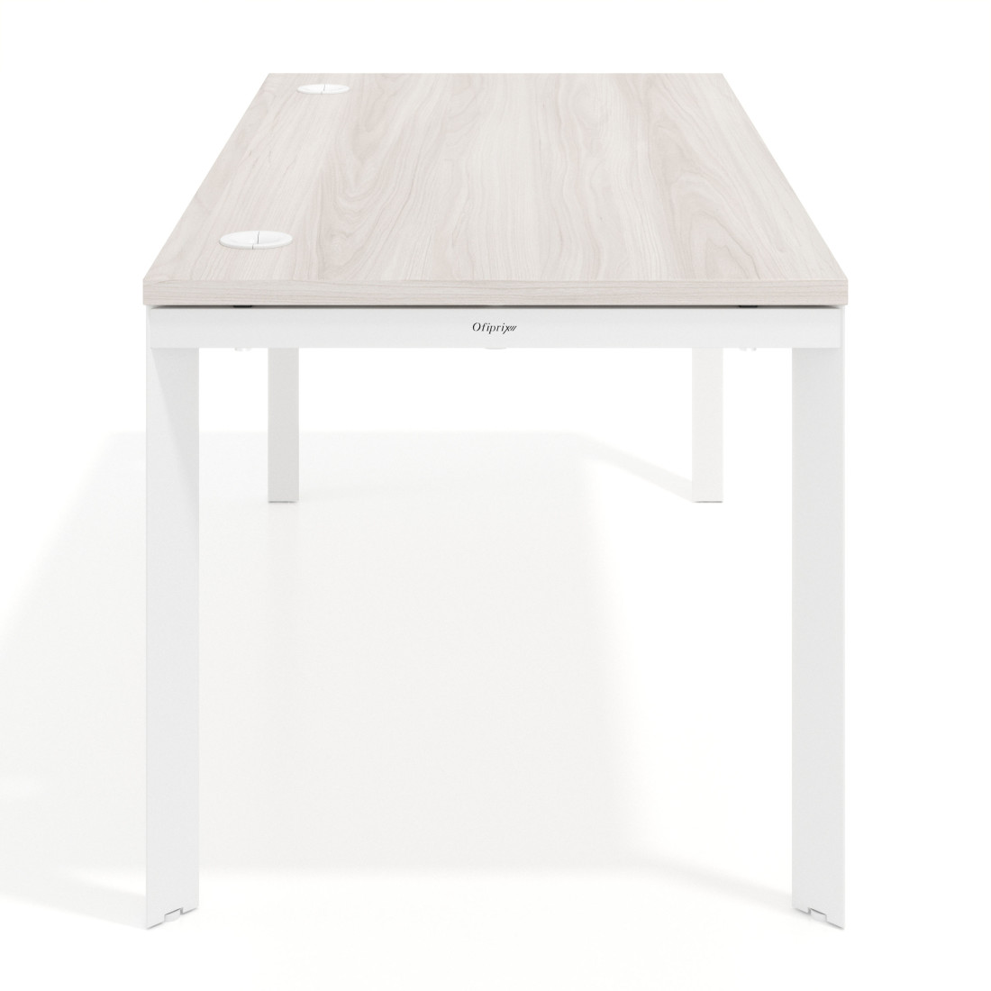 Mesa de escritorio Delta Open, fondo 80cm, estructura blanca