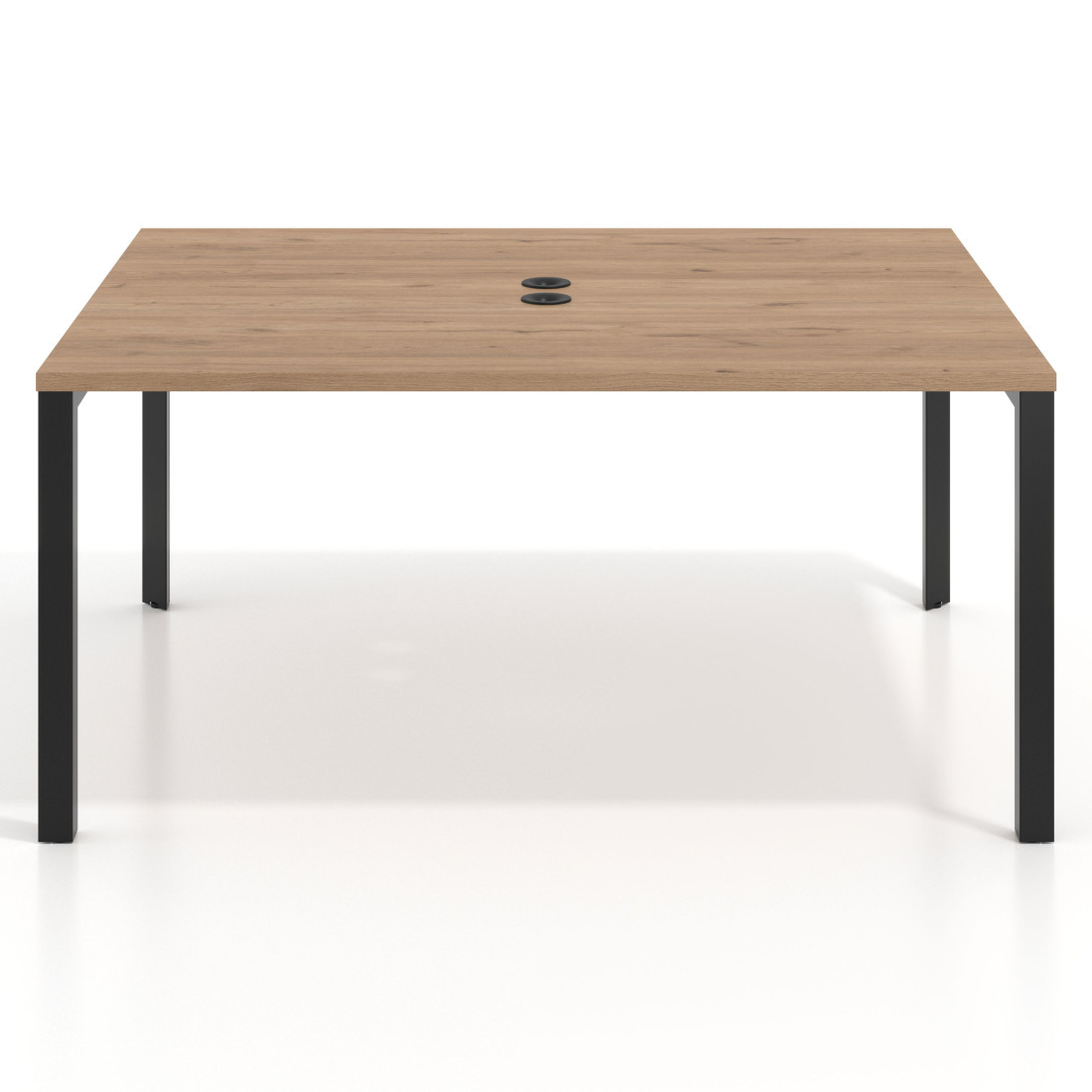 Mesa de reuniones  multipuesto Delta Open, fondo 126cm, estructura negra
